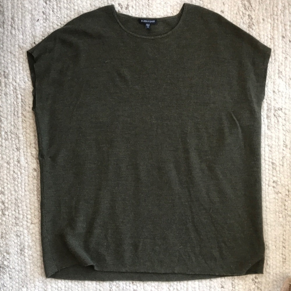 Eileen Fisher boxy merino wool tunic | xs